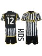 Juventus Alex Sandro #12 Domácí dres pro děti 2023-24 Krátký Rukáv (+ trenýrky)